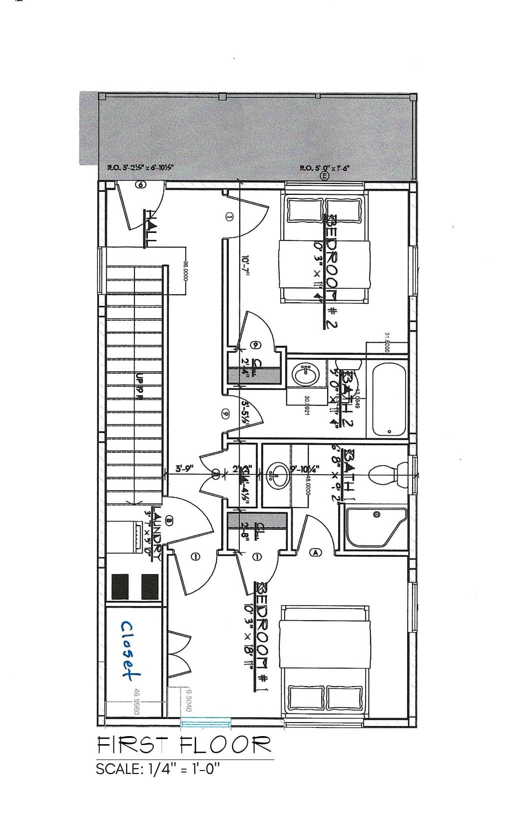 Kinnakeet Villas Vista Model First Floor Bedroom Bathroom Floor Plan