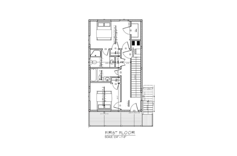 Kinnakeet Villas Vista Model First Floor Bedroom Floor Plan