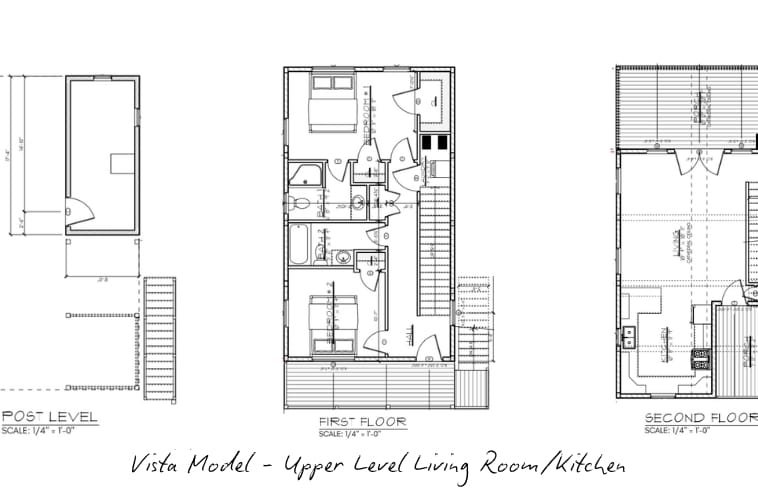Kinnakeet Villas Vista Model 3 level floor plan