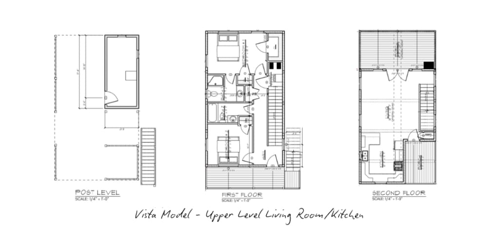 Kinnakeet Villas Vista Model 3 Level Floor plan